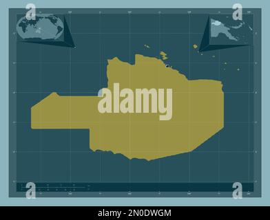 Shape of East Sepik, province of Papua New Guinea, with its capital ...