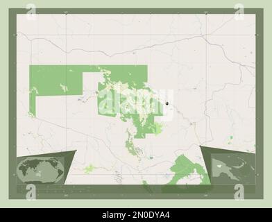 Enga, province of Papua New Guinea. Open Street Map. Corner auxiliary location maps Stock Photo