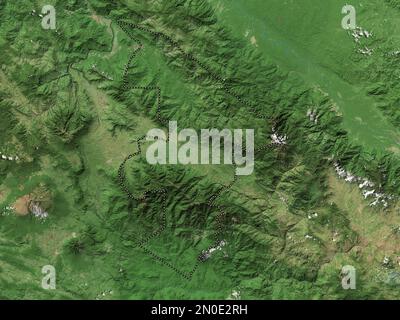 Jiwaka, province of Papua New Guinea. High resolution satellite map Stock Photo