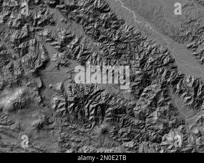 Jiwaka, province of Papua New Guinea. Bilevel elevation map with lakes and rivers Stock Photo