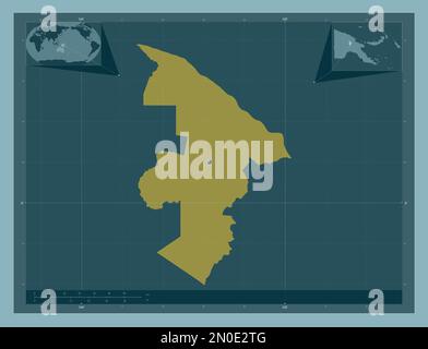 Jiwaka, province of Papua New Guinea. Solid color shape. Corner auxiliary location maps Stock Photo