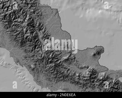 Oro, province of Papua New Guinea. Bilevel elevation map with lakes and rivers Stock Photo