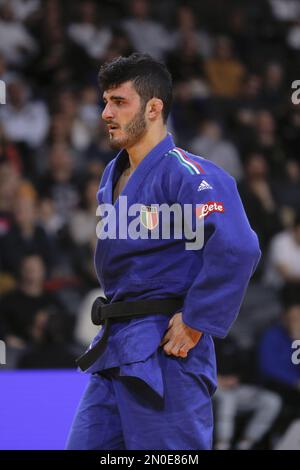 Lorenzo Parodi (ITA) lost against Tato Grigalashvili (GEO) during the International Judo Paris Grand Slam 2023 (IJF) on February 5, 2023 at Accor Arena in Paris, France - Photo: Stephane Allaman/DPPI/LiveMedia Stock Photo