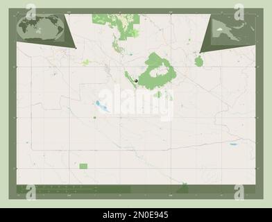 Southern Highlands, province of Papua New Guinea. Open Street Map. Corner auxiliary location maps Stock Photo