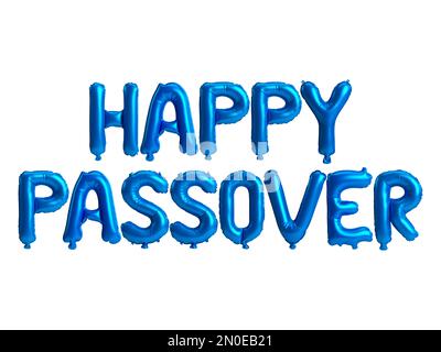 3d illustration of letter balloons about happy passover isolated on background Stock Photo