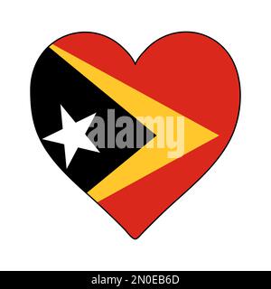 Timor-Leste Heart Shape Flag. Love Timor-Leste. Visit Timor-Leste. Vector Illustration Graphic Design. Stock Vector