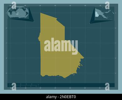 Western Province, province of Papua New Guinea. Solid color shape. Corner auxiliary location maps Stock Photo