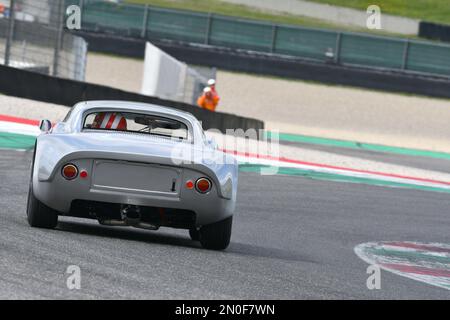 Scarperia, 3 April 2022: Porsche 904 GTS 1964 in action during Mugello Classic 2022 at Mugello Circuit in Italy. Stock Photo