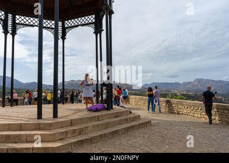 RONDA, SPAIN - OCTOBER 23, 2022: Ronda Viewpoint Kiosk in Ronda, Spain on October 23, 2022 Stock Photo