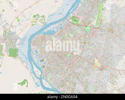 Asuncion, capital district of Paraguay. Open Street Map Stock Photo