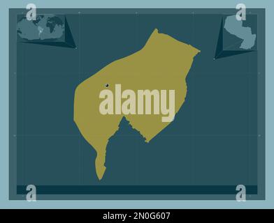 Asuncion, capital district of Paraguay. Solid color shape. Locations of major cities of the region. Corner auxiliary location maps Stock Photo