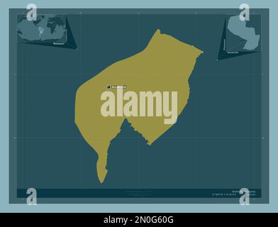 Asuncion, capital district of Paraguay. Solid color shape. Locations and names of major cities of the region. Corner auxiliary location maps Stock Photo