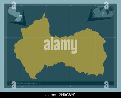 Canindeyu, department of Paraguay. Solid color shape. Corner auxiliary location maps Stock Photo