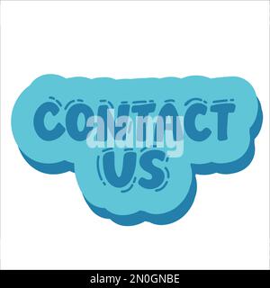 contact us isolated on white. contact us sticker. contact us peeler. contact us sign Stock Vector
