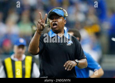 Detroit Lions general manager Martin Mayhew is seen during a news  conference at Ford Field in Detroit, Friday, Jan. 16, 2009. (AP  Photo/Carlos Osorio Stock Photo - Alamy