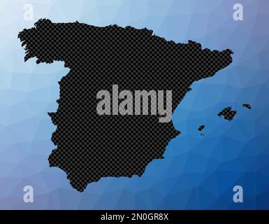 Spain geometric map. Stencil shape of Spain in low poly style. Classy country vector illustration. Stock Vector