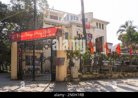 Hanoi, Vietnam, January 2023.  exterior view of the headquarters of the Central committee of the Ho Chi Minh communist youth union in the city center Stock Photo