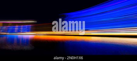 Abstract  Motion Speed Light in night Dubai Stock Photo