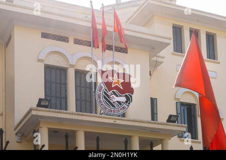 Hanoi, Vietnam, January 2023.  exterior view of the headquarters of the Central committee of the Ho Chi Minh communist youth union in the city center Stock Photo