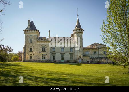 Wine Estate Chateau Carignan, castle, Carignan de Bordeaux, France. Stock Photo