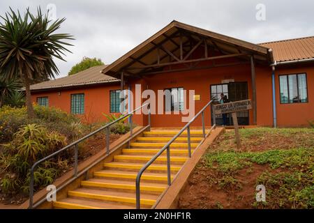 Karatu, Tanzania - October 16th, 2022: The administration building of the FAME medical center, located in Karatu, Tanzania. Stock Photo