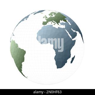 World map. Orthographic projection. Fancy vector illustration. Stock Vector