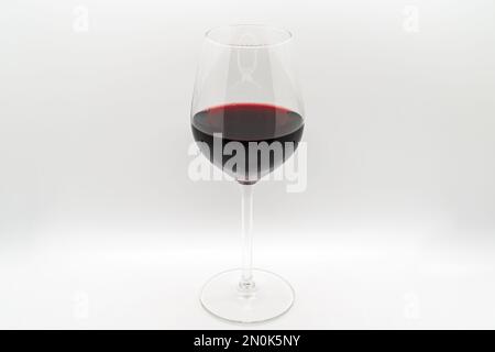 A glassof red wine isolated on a white background Stock Photo