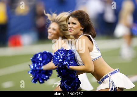 An Indianapolis Colts cheerleader during the first half of an NFL football  game against the Houston Texans Thursday, Dec. 22, 2011, in Indianapolis.  (AP Photo/AJ Mast Stock Photo - Alamy