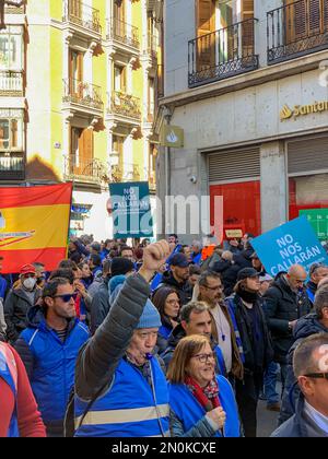 Madrid, Spain, 05 February, 2023. Protest against the animal law at city center Stock Photo