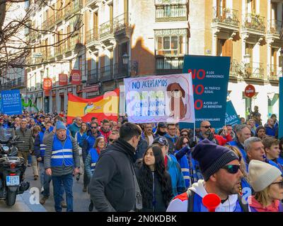 Madrid, Spain, 05 February, 2023. Protest against the animal law at city center Stock Photo