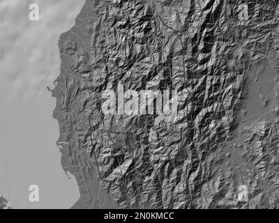 Benguet, province of Philippines. Bilevel elevation map with lakes and rivers Stock Photo