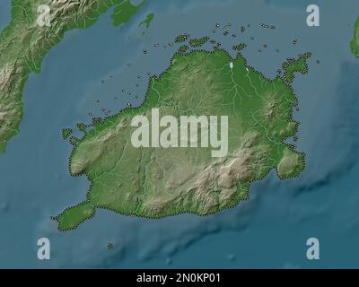 Bohol, province of Philippines. Elevation map colored in wiki style with lakes and rivers Stock Photo