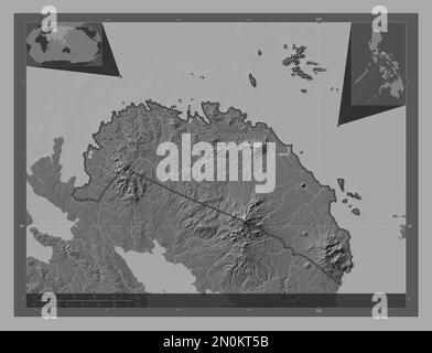 Camarines Norte, province of Philippines. Bilevel elevation map with ...