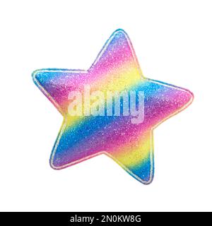 Stars glitter pattern decorative isolated on the white background. Different textures and colours. Symbol of holiday Stock Photo