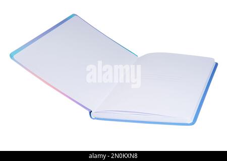 Cute rainbow colorful opened notebook isolated on the white background Stock Photo