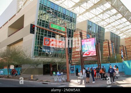 Football fans head over to the to Phoenix Convention to experience the Super  Bowl Experience in Phoenix, Arizona USA on February 5, 2023. Presented by  LoweÕs, this NFL football theme park has