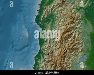 Ilocos Rivers Ilocos Sur, province of Philippines. Colored elevation map with lakes ...