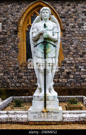 General Alexander Nelson Hood, 1st Viscount Bridport, 4th Duke of Bronté is suitably guarded by St Michael the Archangel in Cricket St Thomas Somerset Stock Photo