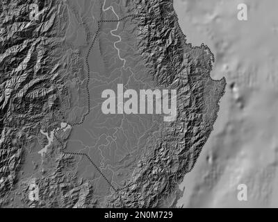 Isabela, province of Philippines. Bilevel elevation map with lakes and rivers Stock Photo