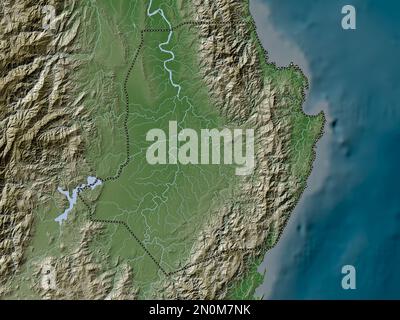 Isabela, province of Philippines. Elevation map colored in wiki style with lakes and rivers Stock Photo