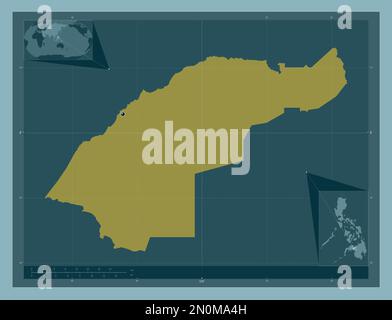 Lanao del Norte, province of Philippines. Solid color shape. Corner auxiliary location maps Stock Photo