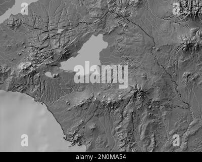 Lanao del Sur, province of Philippines. Bilevel elevation map with lakes and rivers Stock Photo