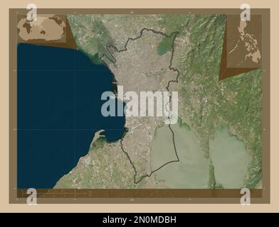 Metropolitan Manila, province of Philippines. Low resolution satellite ...