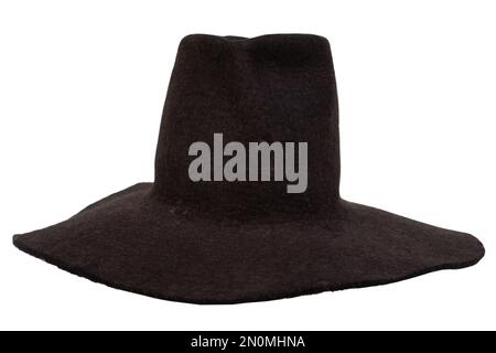 Retro vintage men's brown hat isolated on white background Stock Photo