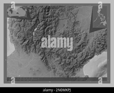 Nueva Vizcaya, province of Philippines. Grayscale elevation map with ...