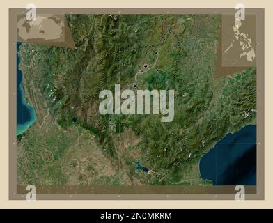 Nueva Vizcaya, province of Philippines. High resolution satellite map ...