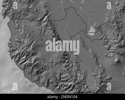 Sultan Kudarat, province of Philippines. Bilevel elevation map with lakes and rivers Stock Photo