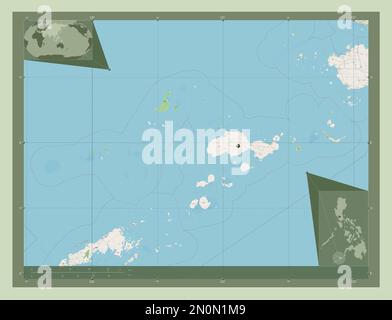 Sulu, province of Philippines. Open Street Map. Corner auxiliary location maps Stock Photo