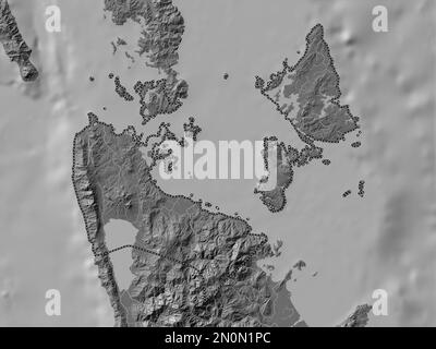 Surigao del Norte, province of Philippines. Bilevel elevation map with lakes and rivers Stock Photo