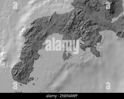 Zamboanga del Sur, province of Philippines. Bilevel elevation map with lakes and rivers Stock Photo